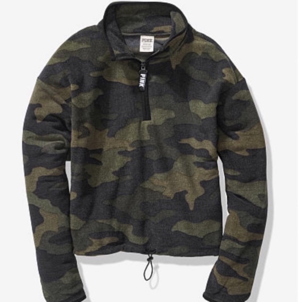 Pink army fatigue fleece